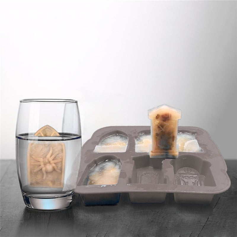 FreeNFond Silicone Ice Cube Trays Halloween RIP Gravestone Mold for Ice, Candy, Cake, Soap - Image 5